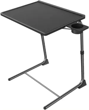 TV Tray Table - Multifunctional TV Dinner Trays - Adjustable Folding TV Tray Table with 6 Heights & 3 Tilt Angles- TV Trays for Eating on Bed & Sofa