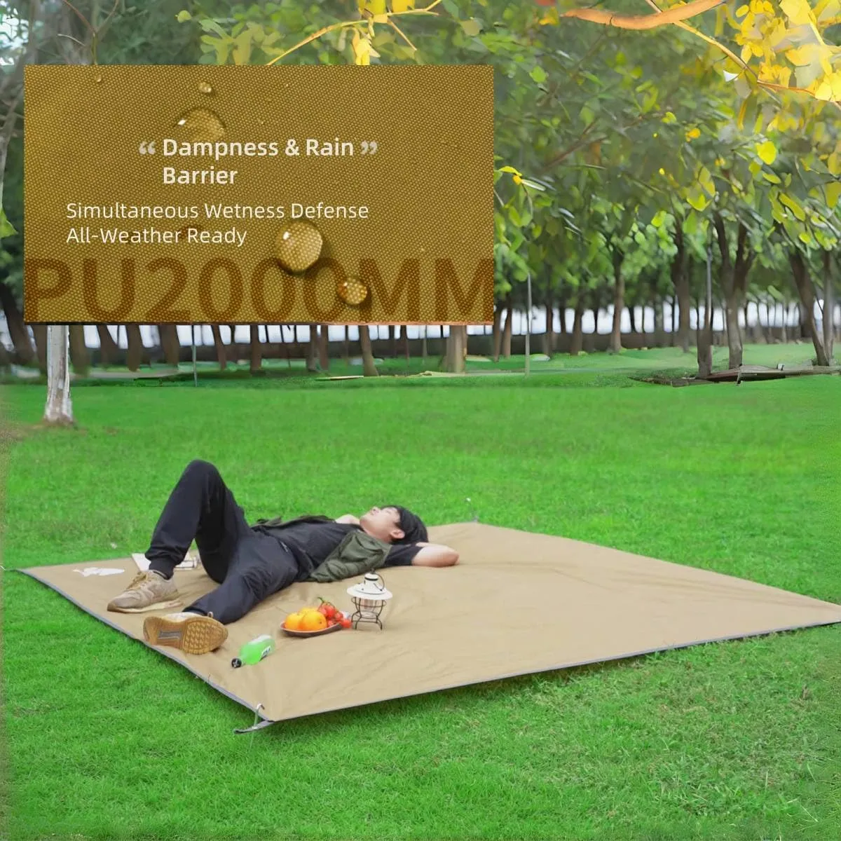 Ultralight Tent Footprint/Waterproof Camping Tarp, Essential Tent Accessories Beach Picnic Blanket Mat Ground Sheet for Camping, Backpacking, Hiking & Beach with Carry Bag (55.1 * 82.7in)
