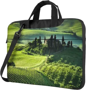 Valley Of Olive Groves Printed Laptop Bag Tote Shoulder Briefcase Messenger Bag For Unisex Business Office Work Bag