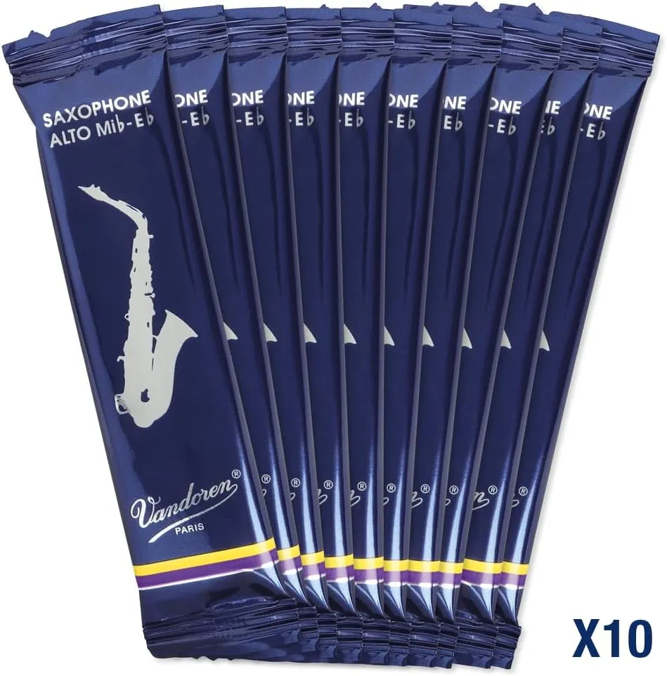 Vandoren SR213 Alto Sax Traditional Reeds Strength 3; Box of 10