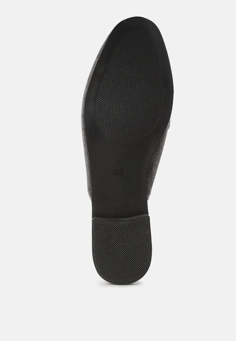 Velvet Buckled Flat Mules By Ruw