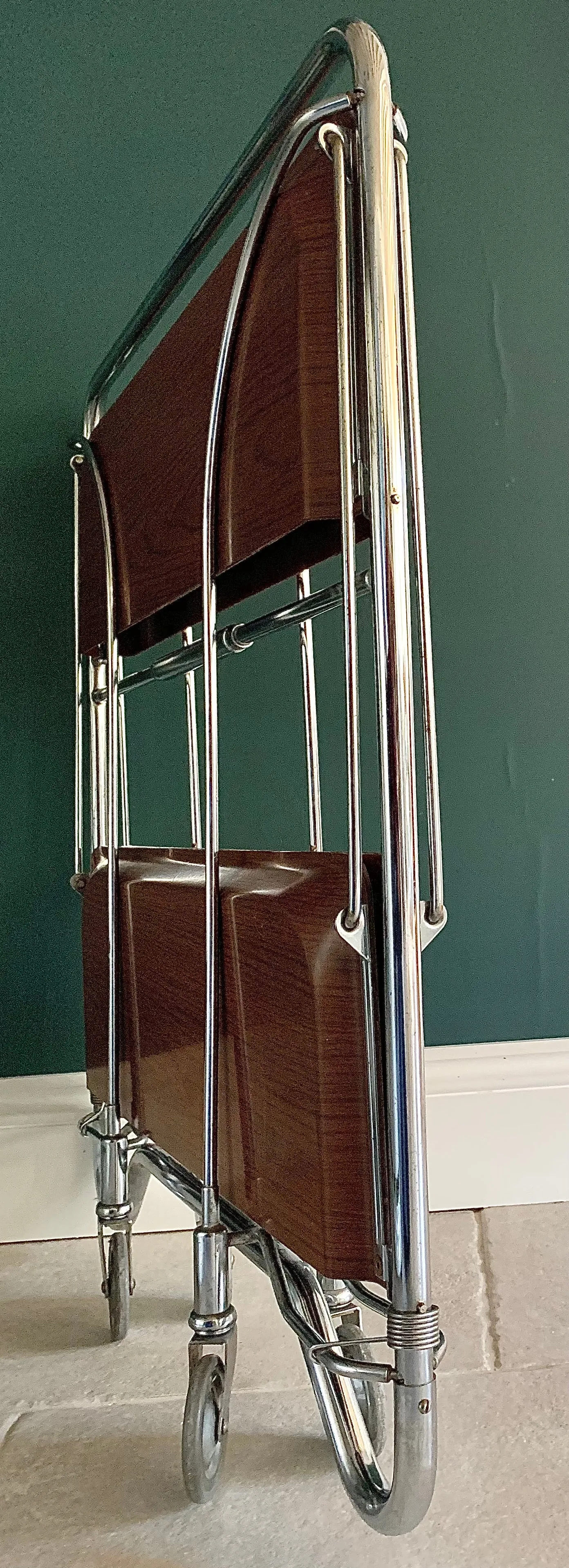 Vintage Gerlinol Hostess Trolley Teak Effect Foldable Mid Century Modern