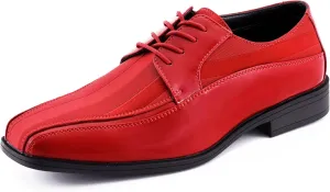 Viotti 179, Casual Dress Oxford Shoes for Men, Satin Striped Lace-Ups, Men's Business Casual Leather & Satin Shoe, for All Formal Occasions