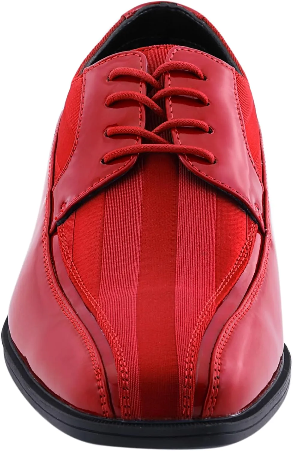 Viotti 179, Casual Dress Oxford Shoes for Men, Satin Striped Lace-Ups, Men's Business Casual Leather & Satin Shoe, for All Formal Occasions