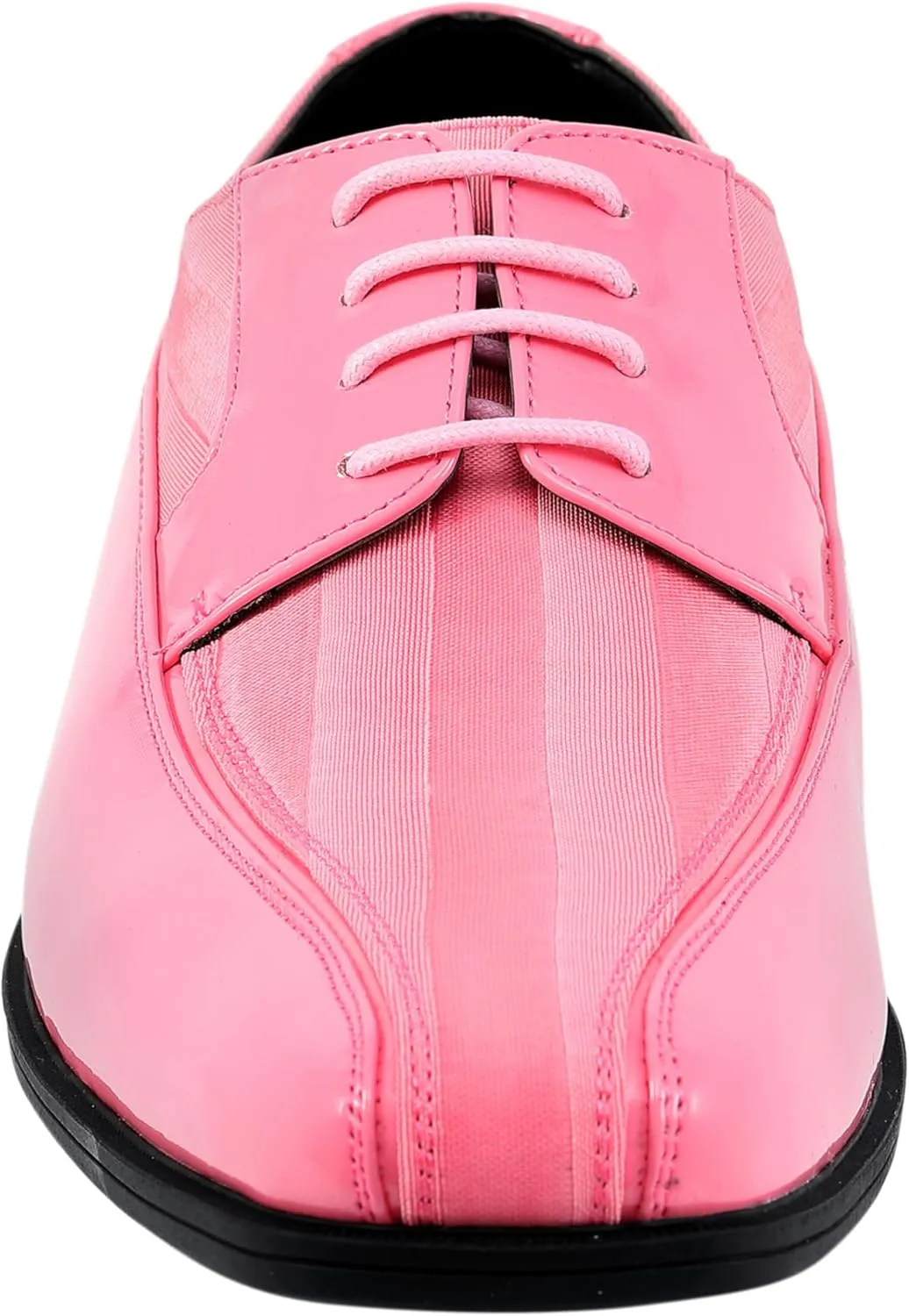 Viotti 179, Casual Dress Oxford Shoes for Men, Satin Striped Lace-Ups, Men's Business Casual Leather & Satin Shoe, for All Formal Occasions