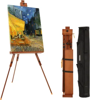 VISWIN 51"-76" Adjustable Tripod Field Painting Easel with Bag, Solid Beech Wood Portable Easel Stand for Painting, Foldable Artist Easel for Adult, Student, Landscape Artist, Hold Canvas up to 44"