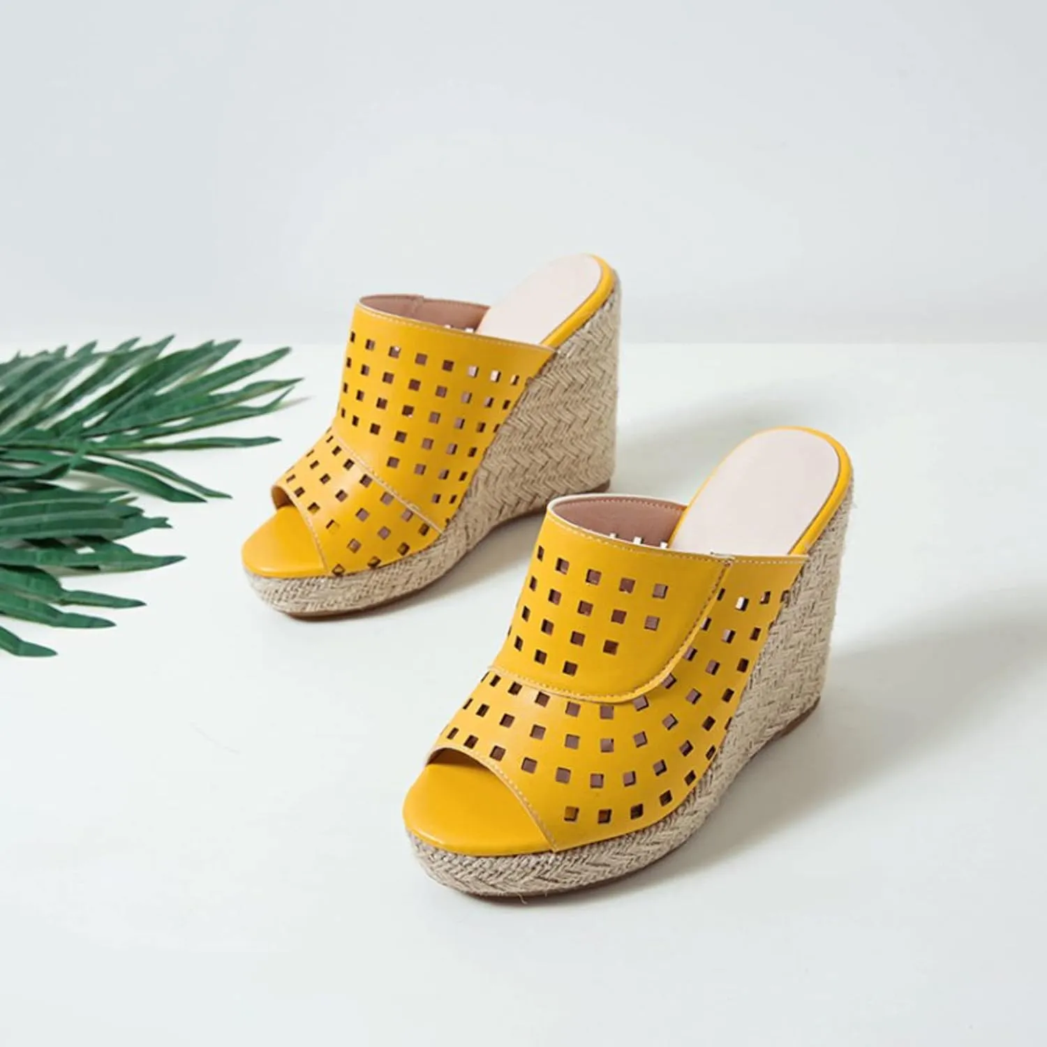 Wedge Sandals for Women Platform Slope Heels Summer Mule Slip on Clog Comfortable Soft Slippers with Arch Support Cork Sandals