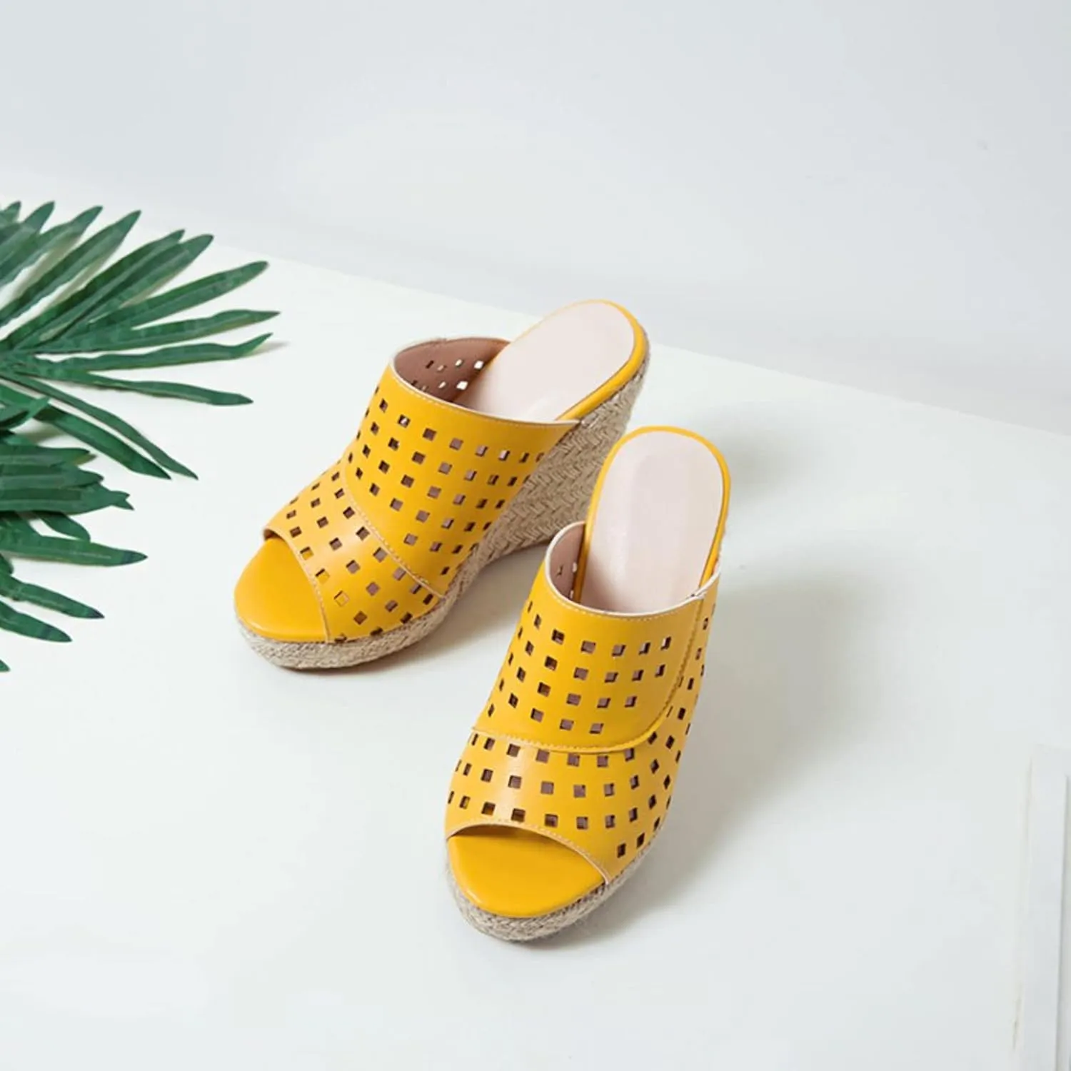 Wedge Sandals for Women Platform Slope Heels Summer Mule Slip on Clog Comfortable Soft Slippers with Arch Support Cork Sandals