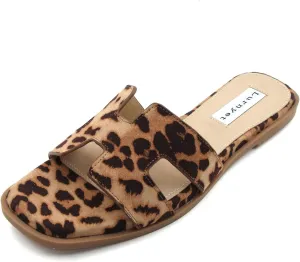 Women's Comfort Cushion Summer Flat Sandal with Crocodile Pattern: Stylish Design Slide, Non-Slip Rubber Sole, Latex Insole for Comfort, Perfect for Parties, Gatherings, Casual Wear, Vacations, and Beach Days