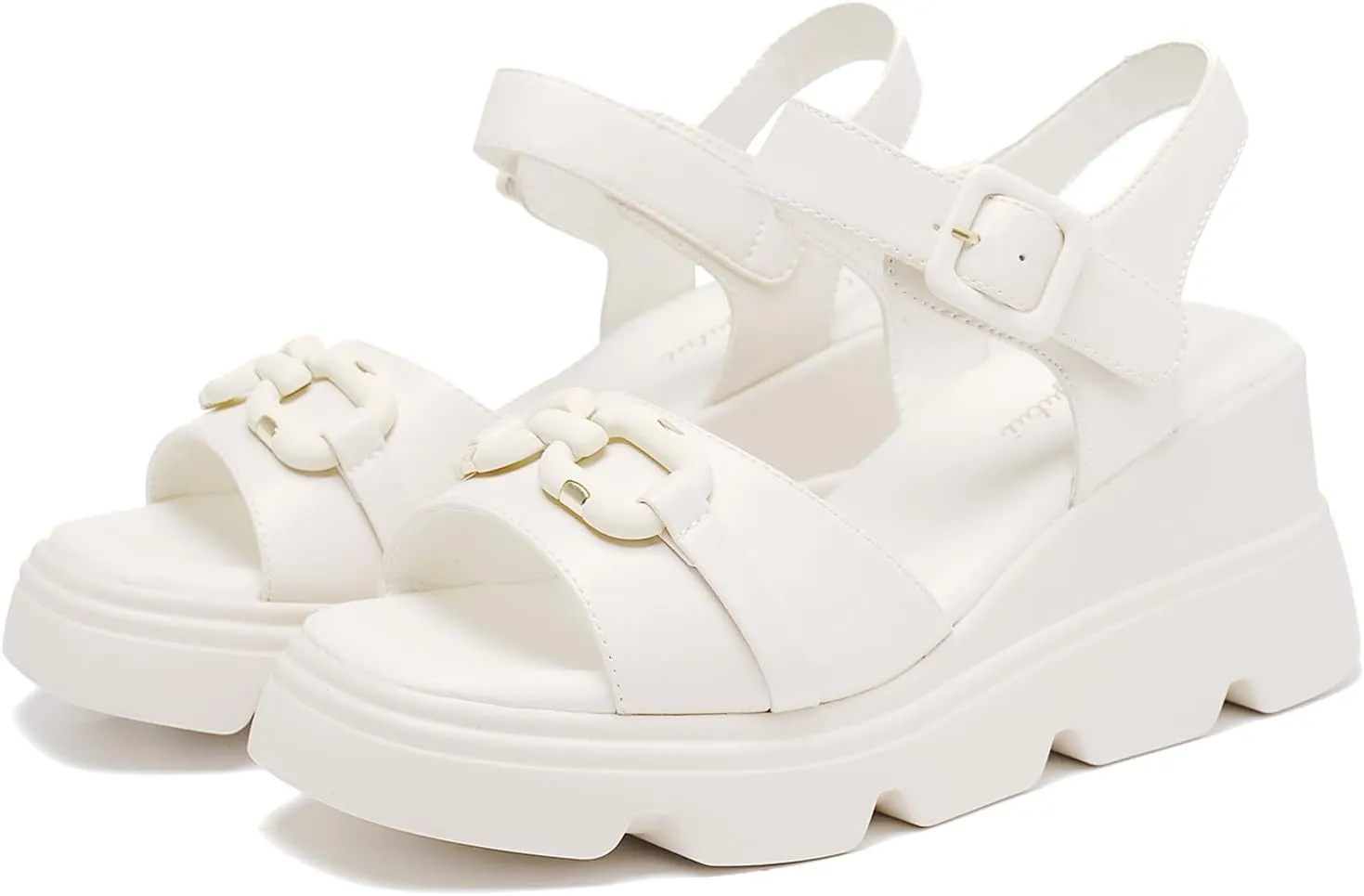 Women's Comfort Padded Flat Peep Toe Slingback Sandals with Ankle Strap Shoes