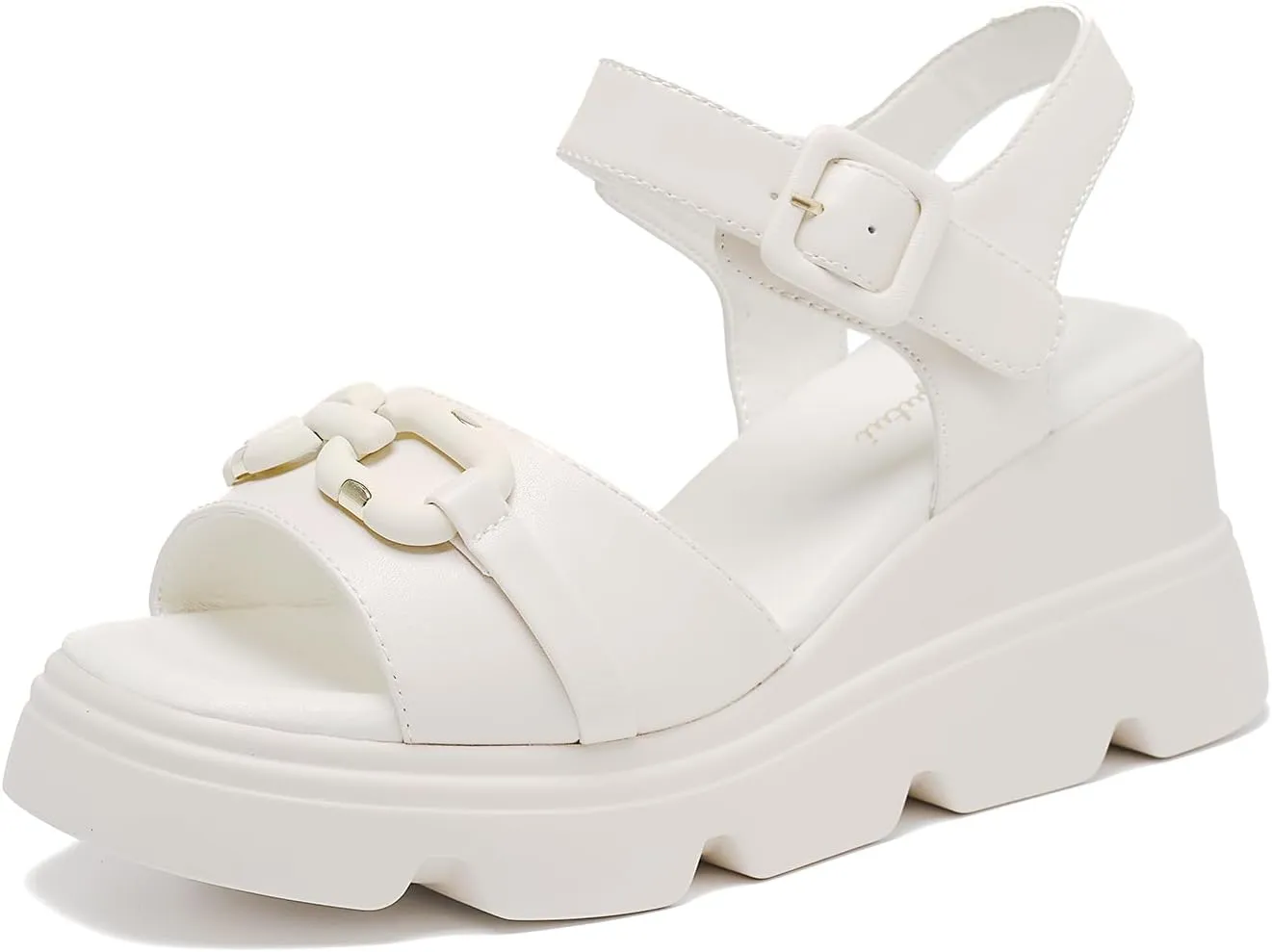 Women's Comfort Padded Flat Peep Toe Slingback Sandals with Ankle Strap Shoes