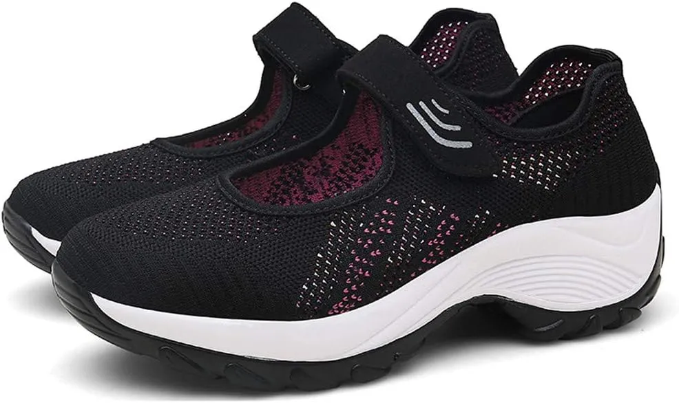 Women's Fashion Sneaker Mesh Slip On Black Non Slip Shoes for Women Comfortable Trail Running Shoes Women Loafer Slides White Women Sneakers