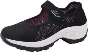 Women's Fashion Sneaker Mesh Slip On Black Non Slip Shoes for Women Comfortable Trail Running Shoes Women Loafer Slides White Women Sneakers