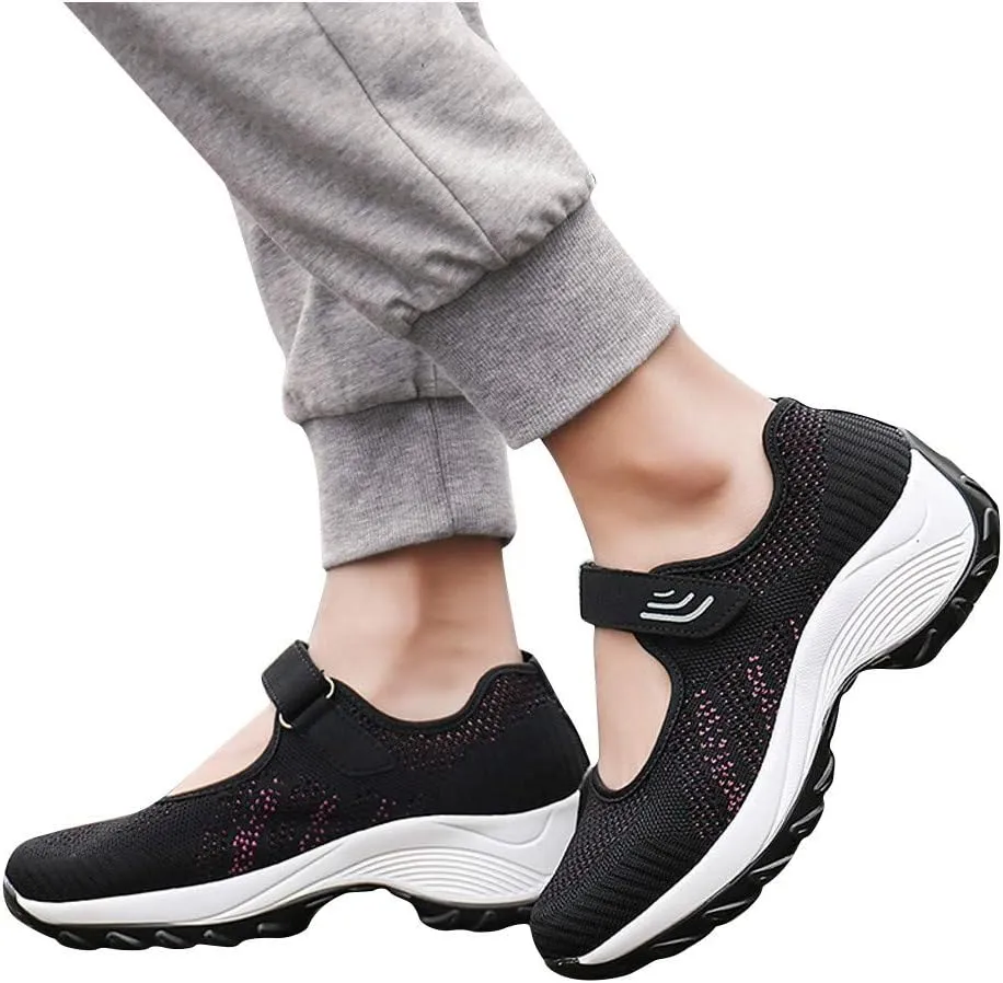 Women's Fashion Sneaker Mesh Slip On Black Non Slip Shoes for Women Comfortable Trail Running Shoes Women Loafer Slides White Women Sneakers