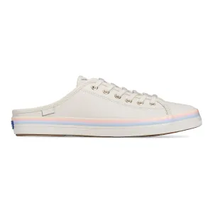 Women's Kickstart Mule Leather Foxing Stripe Egret/Multi