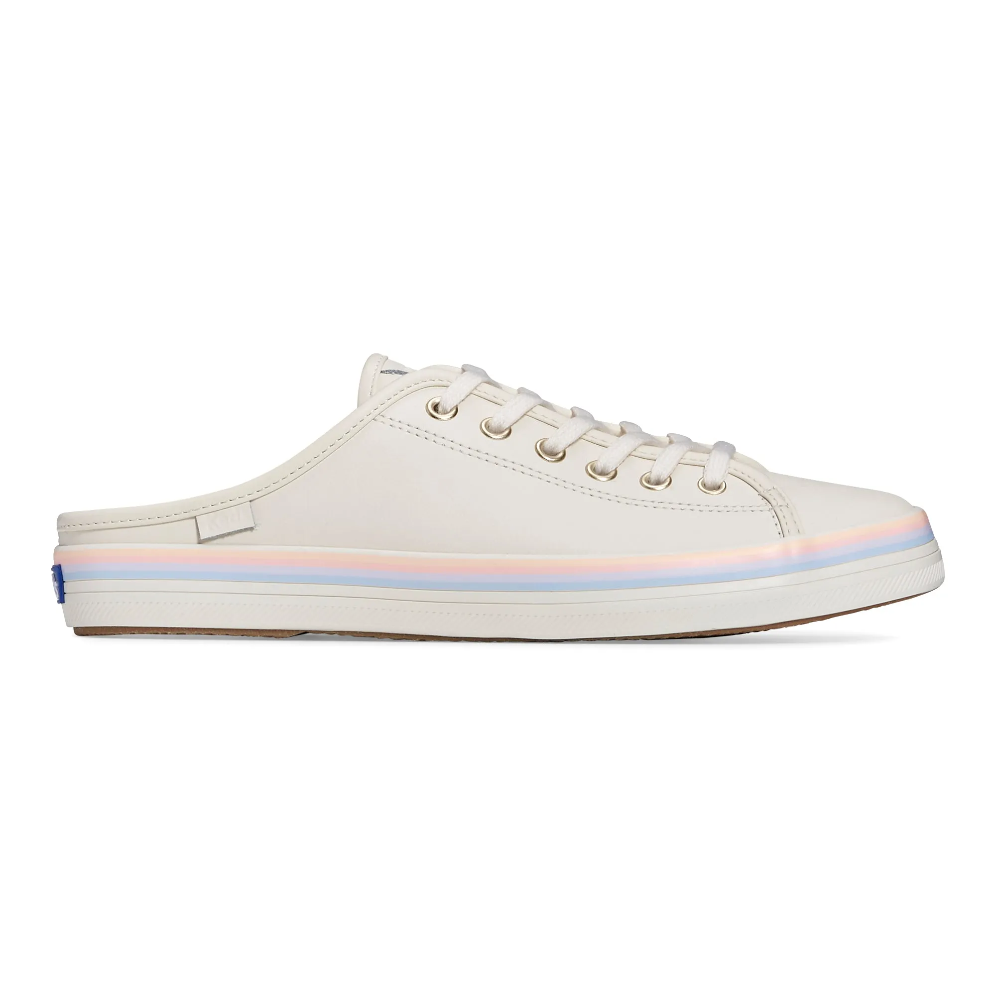 Women's Kickstart Mule Leather Foxing Stripe Egret/Multi