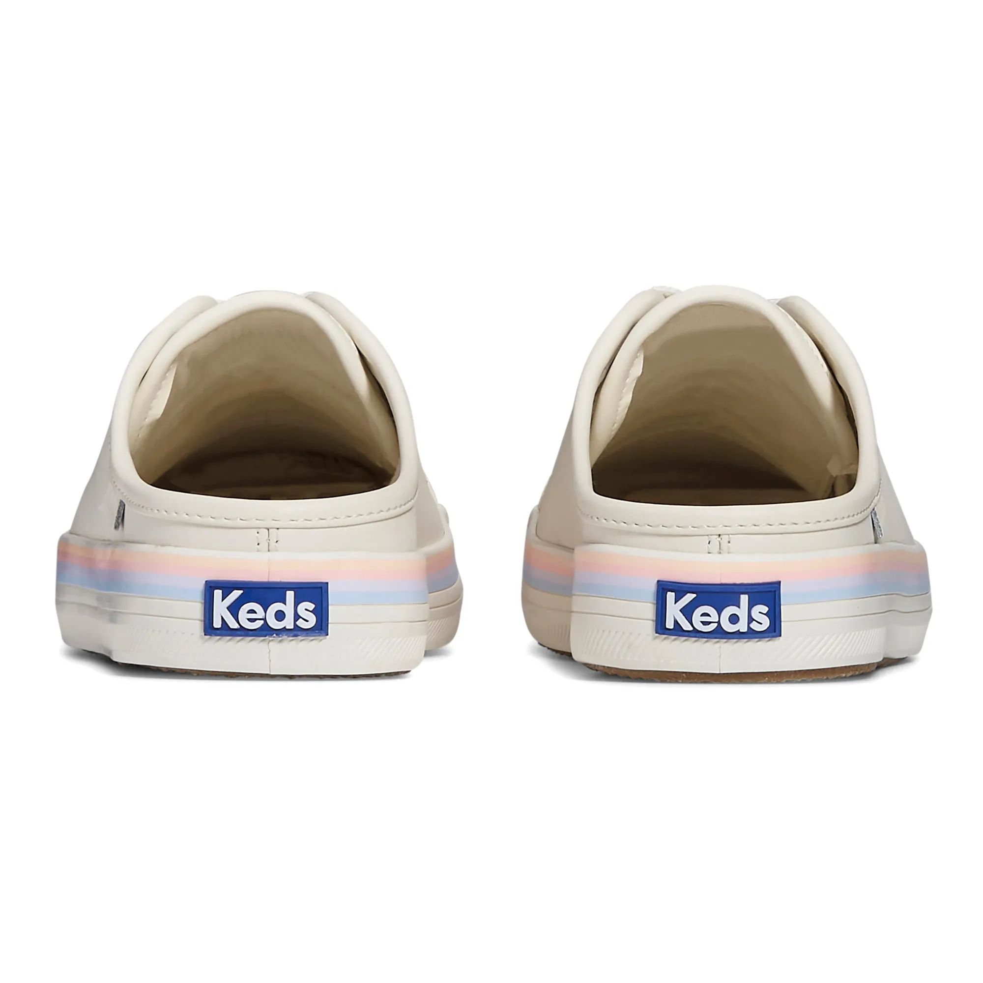 Women's Kickstart Mule Leather Foxing Stripe Egret/Multi