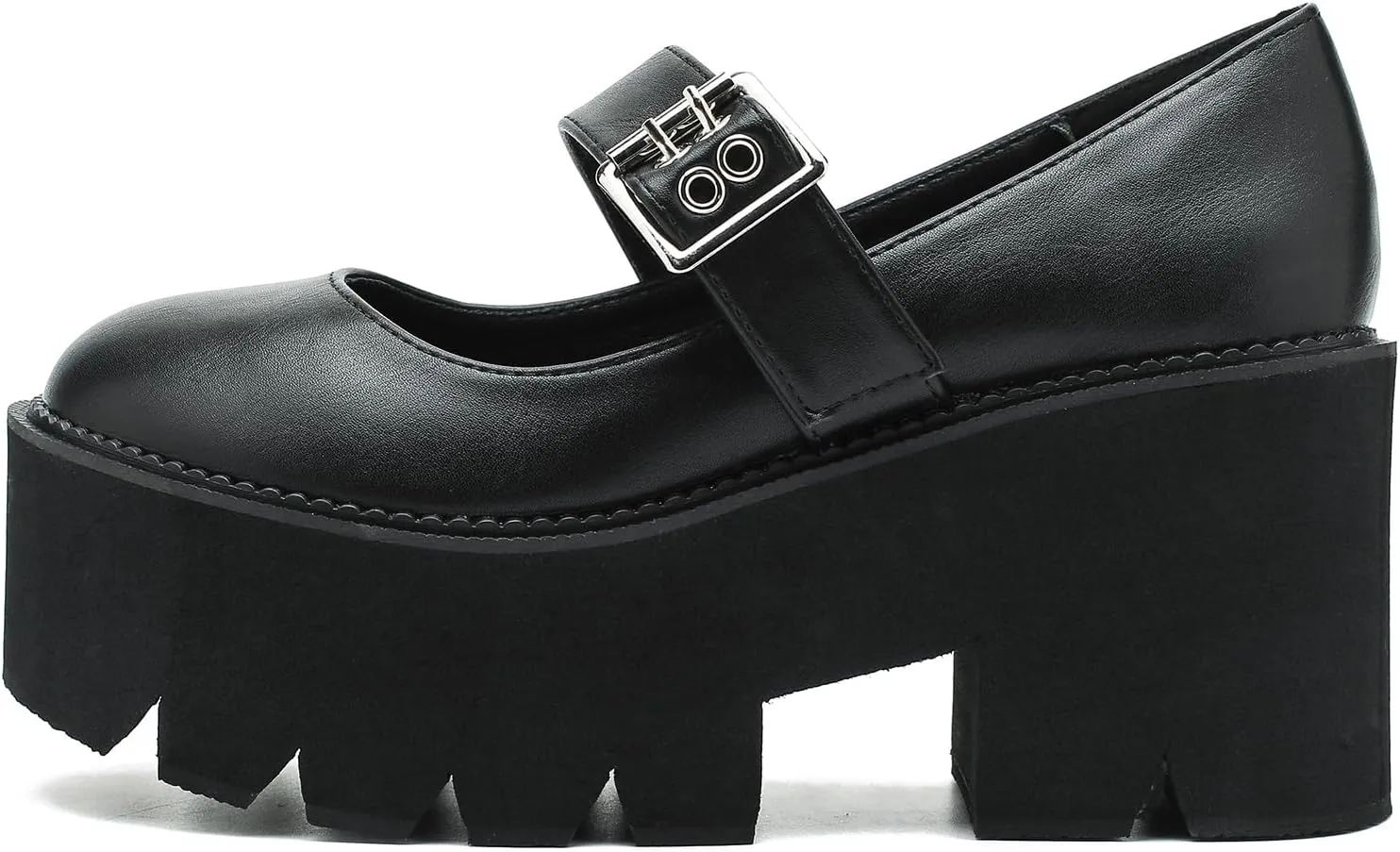 Women's Lolita Platform Mary Janes Shoes Lug Sole Gothic Chunky Heel Uniform Pumps with Ankle Strap