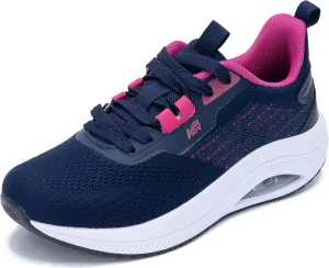 Women's Walking Shoes with Arch Support Orthotic Sneakers for Plantar Fasciitis Heel and Foot Pain Relief Tennis BlueRed Size 7.5
