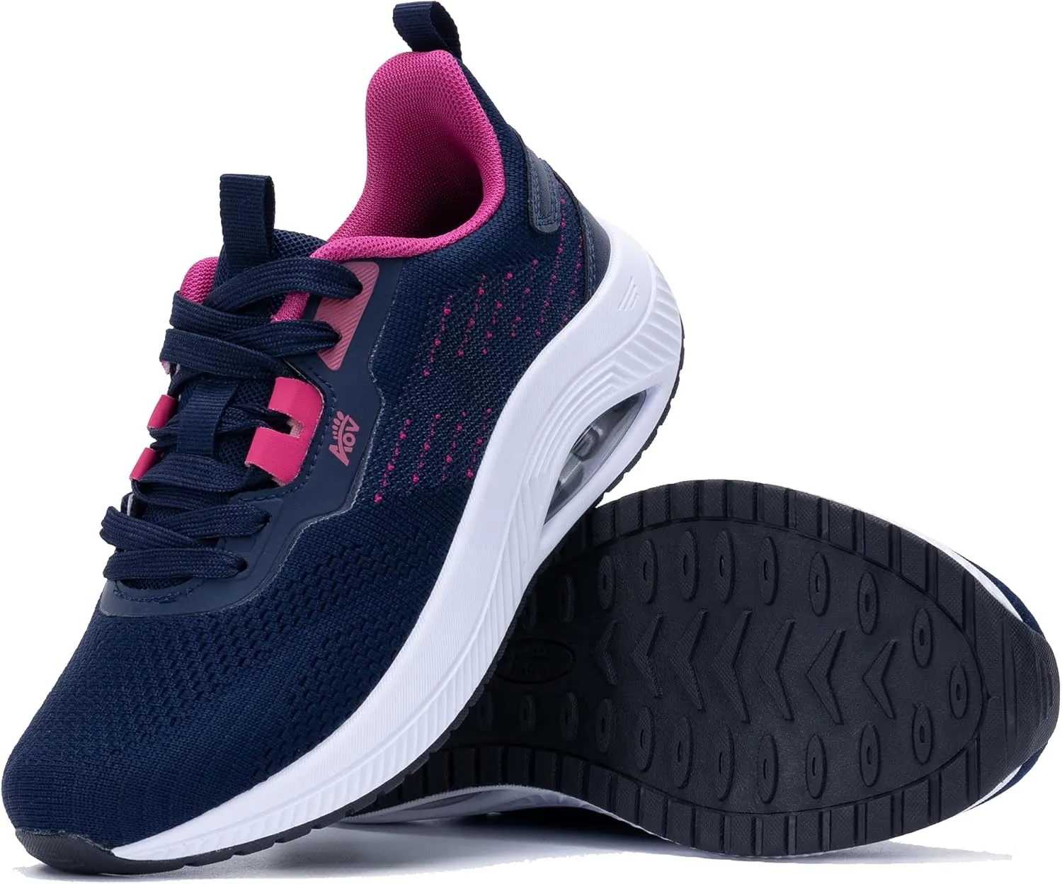 Women's Walking Shoes with Arch Support Orthotic Sneakers for Plantar Fasciitis Heel and Foot Pain Relief Tennis BlueRed Size 7.5