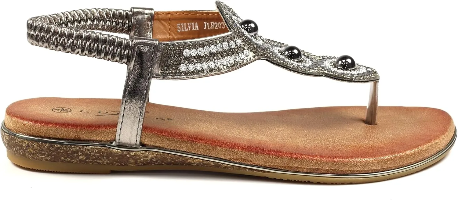 Womens/Ladies Silvia Sandals (6) (Pewter Grey)