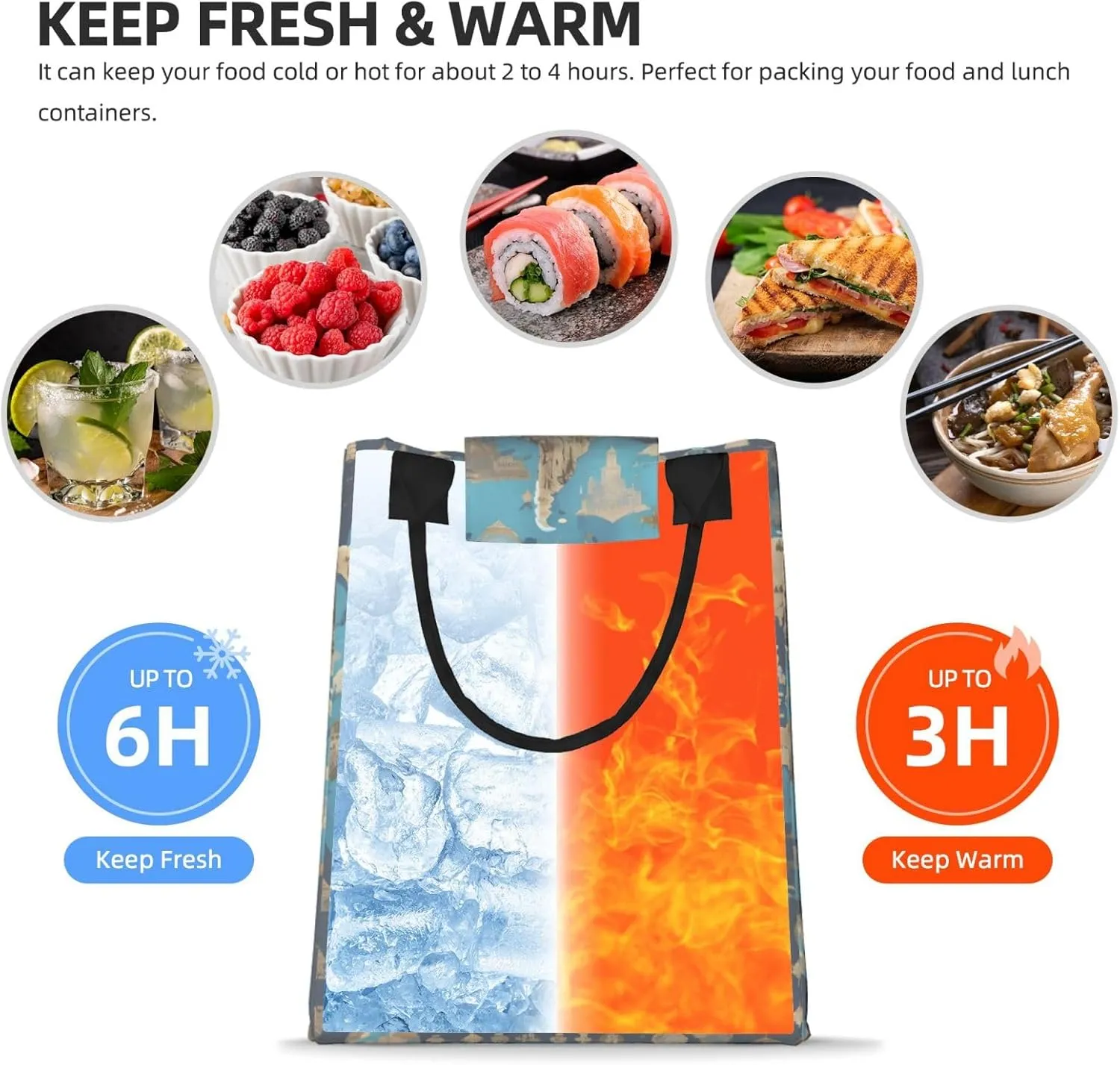 World Geography Map Reusable Paper Bag For Office Workers, Suitable For Picnic, Travel, More
