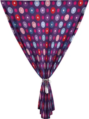 XISUNYA Autohesion Curtains, Abstract Window Curtain Panel, Geometric Circles Artsy Print Living Room Bedroom Window Drapes,35W x54L Inch, for Nursery,Children Kids Bedroom or Travel Use