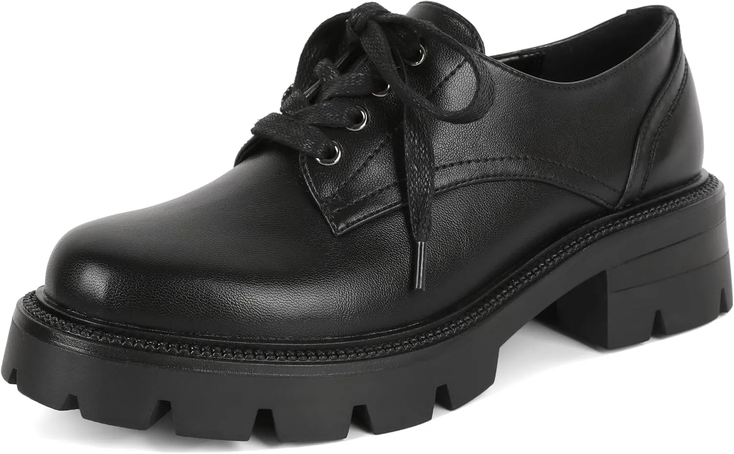 YODEKS Women's Platform Oxfords Chunky Lace Up Lug Sole Shoes